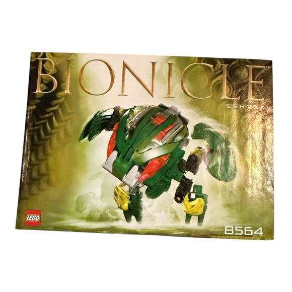 Vintage LEGO BIONICLE Lehvak Green Red 8564 Set with Canister Complete Set - Picture 11 of 13
